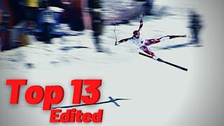 The 13 Worst Downhill Skiing Crashes [upl. by Ayikur]