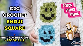 FREE C2C Crochet EMOJI SQUARE Tutorial  PRIZES  Early Black Friday Sale [upl. by Paloma]