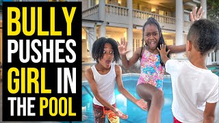 BULLY PUSHES GIRL Who CANT SWIM DAD SAVES HER From DROWNING FULL MOVIE [upl. by Ahsiel]