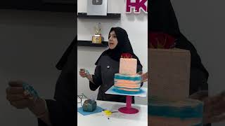 How to make dark colour cake without making your cream bitter hkrshorts hkrbakingacademy [upl. by Meehaf]