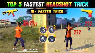 Top 5 Headshot Trick For M1887 Ump amp Desert Eagle 😱  One Tap Headshot Trick  Free Fire 10 [upl. by Kwok]