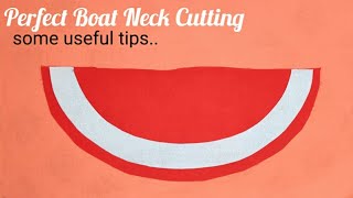 Boat Neck Cutting  How to Cut Perfect Boat Neck easy method सबसे आसान तरीका। [upl. by Norvin]