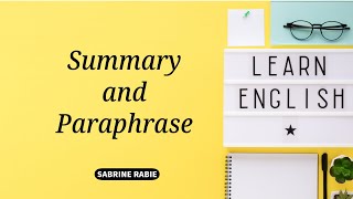 understanding paraphrasing vs summarizing widescreen [upl. by Marena]