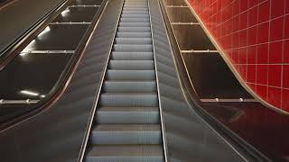 Sweden Stockholm Norsborg Subway Station 1X escalator  going up [upl. by Storm430]