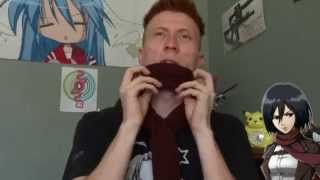 How to tie Mikasa Ackermans scarf from Attack on Titan [upl. by Debby]