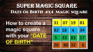 DATE OF BIRTH MAGICSQUARE RAMANUJANS MAGIC [upl. by Yunfei]