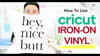 CRICUT IRONON VINYL FOR BEGINNERS  How To Use Heat Transfer Vinyl HTV with Cricut 2020 [upl. by Adnaluy]