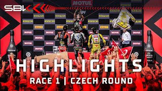 FULL HIGHLIGHTS Race 1 at Most ⚔️  2024 CzechWorldSBK 🇨🇿 [upl. by Ailam]