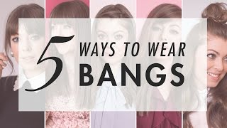 5 Ways To Style Bangs  ft MargoampMe  Luxy Hair [upl. by Torre]