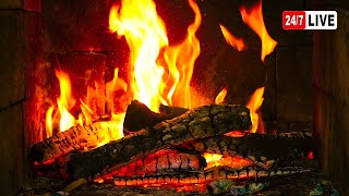 Night Fireplace with Crackling Fire Sounds 🔥Cozy Fireplace Live 4K Fireplace Noises Black Screen [upl. by Batholomew]