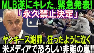 【ヤバイ】たった今WS第4戦に汚い行為の直後、MLB遂にキレた緊急発表「永久禁止決定」ヤンキース謝罪狂ったように泣く 大谷とベッツは交渉を断固拒否 米メディアで恐ろしい非難の嵐 [upl. by Ativla]