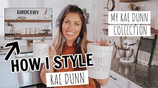 HOW I STYLE RAE DUNN POTTERY  MY RAE DUNN COLLECTION  MODERN FARMHOUSE HOME DECOR INSPO [upl. by Hterrag952]