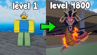 Started Over As A Noob And Reached Max Level 4800 Got All Fruit  King Legacy Roblox [upl. by Uzziel938]