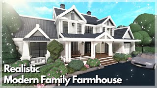 Bloxburg  Realistic Modern Family Farmhouse Speedbuild  Roblox House Build [upl. by Thirza]