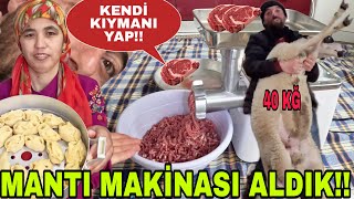 POS ÇIKAN MANTI MAKİNASI ALDIK EŞİMLE EN BÜYÜK MANTI YAPIMIKIYMA MAKİNASI [upl. by Yznyl40]