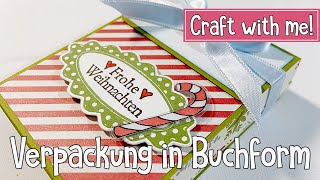 Verpackung in Buchform basteln  Mitbringsel  einfach und schnell  Anleitung DEUTSCH  Tutorial [upl. by Topper]