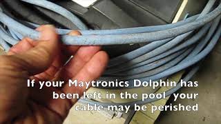 clean Maytronics Dolphin yukky sticky white corroded cable [upl. by Junieta177]