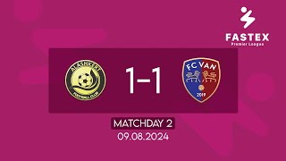 Fastex Premier League Matchday 2 FC Alashkert  FC Van 09082024 [upl. by Oer]