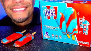 ICEE ICE POPS POPSICLES RED amp BLUE FLAVOR EATING MOUTH SOUNDS CANDY SWEETS CHANNEL [upl. by Anialahs991]