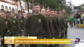 Três mil pessoas devem participar do desfile neste sábado em Chapecó [upl. by Ahselrak]