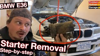 BMW E36 325i 328i m3 Starter Removal [upl. by Johannessen]