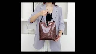 Chic Red Patent Faux Leather Bucket Bag for Women bag [upl. by Mitran915]