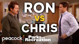 the ultimate Ron vs Chris standoff  Parks and Recreation [upl. by Esialb886]