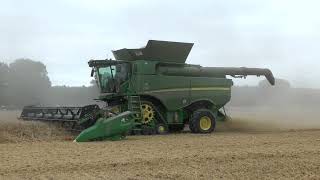 Harvest 2024  John Deere S785 with Draper Header Harvesting Wheat [upl. by Anilra]