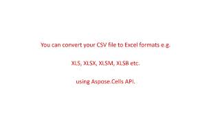 Convert CSV to Excel in C Java C etc [upl. by Aicekat]