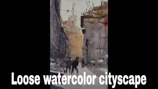 Loose watercolor cityscape painting with Marco Catone [upl. by Nele525]