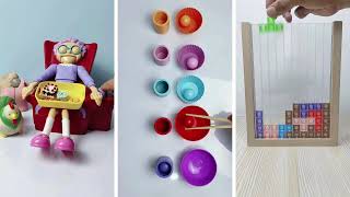 ASMR Video with jingle bells beads balls wooden toys marble run and other [upl. by Laurena]