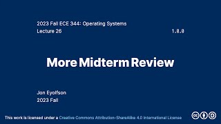 More Midterm Review 2023 Fall ECE 344 Section 2 [upl. by Veneaux]