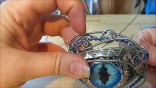 Wire wrap dragon eye bracelet tutorial [upl. by Seldon]