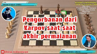 Pengobanan kuda dari Karpov di saatsaat akhir permainan  Russian Championship 1970 chessgames [upl. by Namia109]