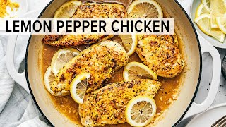 LEMON PEPPER CHICKEN  The Easiest 15Minute Dinner Recipe [upl. by Emiolhs]