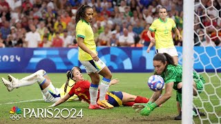 Brazil stuns Spain in 42 win advances to gold medal match  Paris Olympics  NBC Sports [upl. by Strain1]