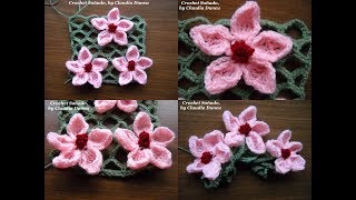 CHERRY BLOSSOM IN CROCHET LACE  LA FLOR DEL CEREZO EN ENCAJE CROCHET [upl. by Bessie]