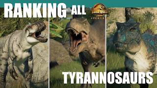 Ranking ALL 7 TYRANNOSAURIDS in Jwe2 from Worst to Best  Jurassic World Evolution2 [upl. by Eelrac]