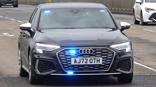 Unmarked Audi S3 TVIU Unit RespondingGreater Manchester Police [upl. by Anaihk]