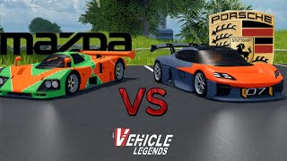 Mazda 787b VS Porsche Mission R VEHICLE LEGENDS roblox [upl. by Demetris451]