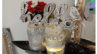 CHRISTMAS HOME DECOR LAMP USING CLEAR JARS [upl. by Ingeberg]