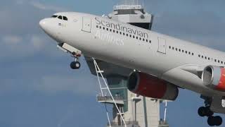 Scandinavian Airlines SAS Takeoff from LAX Airport Los Angeles [upl. by Dilaw]