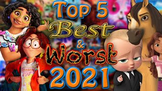 Top 5 Best amp Worst Animated Films of 2021 [upl. by Bahr284]