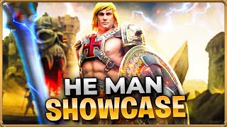 BIG DAMAGE HeMan Testing amp Showcase Raid Shadow Legends [upl. by Ahsila625]