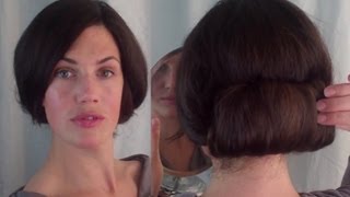 How to EASY authentic EDWARDIAN updo for MEDIUM LONG hair  Vintagious [upl. by Armalla]