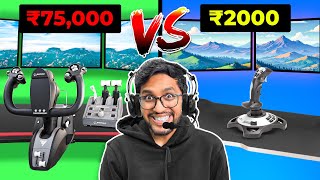 Rs 75000 Flight Yoke VS Rs 2000 Flight Joystick Best Flight Simulators [upl. by Arabella246]