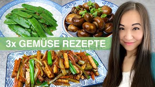 REZEPT Wok Gemüse auf chinesische Art  gebratene Champignons  Tofu  Zuckerschoten  vegetarisch [upl. by Dlonyer524]