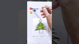 Lets make a Christmas tree lets learn and paint Christmas tree shorts art painting trending [upl. by Osric]