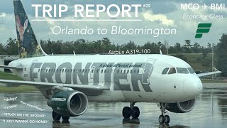 TRIP REPORT  Frontier Airlines  Orlando to Bloomington  Airbus A319100  STUCK ON THE GROUND [upl. by Paula]