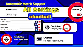 All Settings Efootball Mobile  Best Settings For Efootball 2023 [upl. by Ayatal]